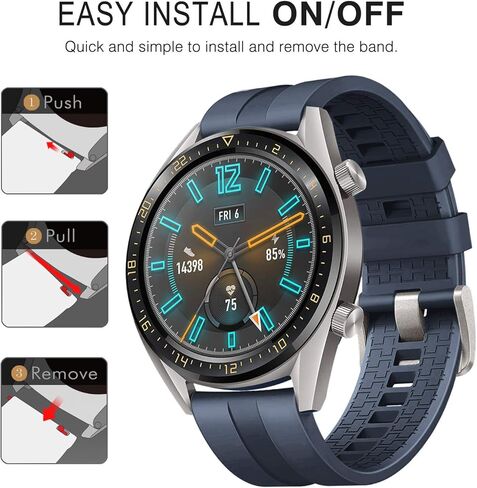 MoKo Band Compatible with Huawei Watch GT 2019 46mm/Watch GT Active/Watch 2 Pro/Honor Watch Magic/Samsung Galaxy Watch 46mm/Gear S3, Soft Silicone Replacement Strap in Saudi Arabia