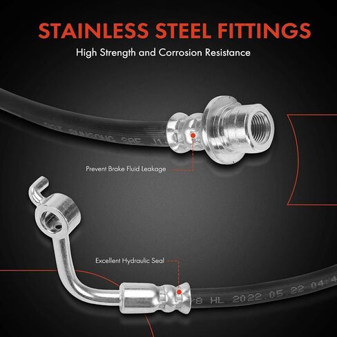 A-Premium Front Driver Brake Hydraulic Hose Compatible with Select Honda Models - Civic 2016-2020, Insight 2019-2021 - Replace# 01465TBAA00 in Saudi Arabia