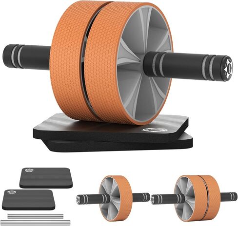 عجلة آب رولر، مجموعة عجلات تمرين معدات تمارين البطن لتدريب عضلات البطن الأساسية، عصا دوارة للعضلات تقلل من ألم العضلات وتشنجات الساق وآلام الظهر للصالة الرياضية المنزلية in Kuwait