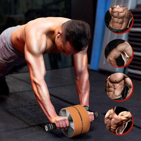 عجلة آب رولر، مجموعة عجلات تمرين معدات تمارين البطن لتدريب عضلات البطن الأساسية، عصا دوارة للعضلات تقلل من ألم العضلات وتشنجات الساق وآلام الظهر للصالة الرياضية المنزلية in Kuwait
