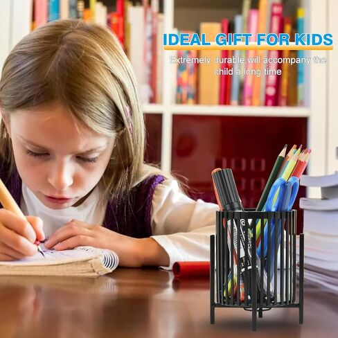 Black Pen Holder Cup for Desk, Black Wire Mesh Pencil Cup Holder for Desk, Premium Mesh Metal Pen Cup Pencil Holder Marker Holder, Desk Accessories Organizer for Home & Office in Saudi Arabia