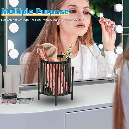 Black Pen Holder Cup for Desk, Black Wire Mesh Pencil Cup Holder for Desk, Premium Mesh Metal Pen Cup Pencil Holder Marker Holder, Desk Accessories Organizer for Home & Office in Saudi Arabia