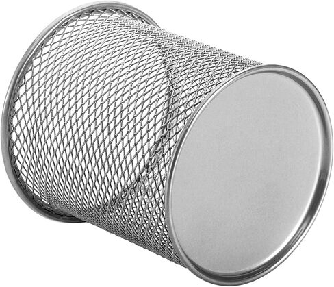 Nicunom 12 Pack Metal Pen Holder Mesh Pencil Holder Desk Organizer Mesh Round Pen Cup Pencil Cup for Desk Office Pen Organizer, Silver in Saudi Arabia