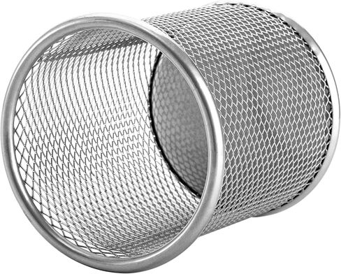 Nicunom 12 Pack Metal Pen Holder Mesh Pencil Holder Desk Organizer Mesh Round Pen Cup Pencil Cup for Desk Office Pen Organizer, Silver in Saudi Arabia