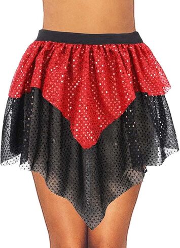 Sequin Running Skirt Layered Belly Dance Skirt Sparkly Tutu Skirt for Women and Girls in Saudi Arabia