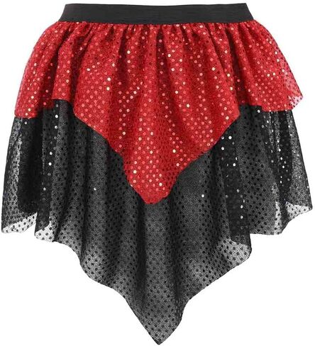 Sequin Running Skirt Layered Belly Dance Skirt Sparkly Tutu Skirt for Women and Girls in Saudi Arabia