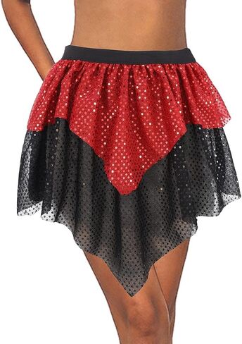 Sequin Running Skirt Layered Belly Dance Skirt Sparkly Tutu Skirt for Women and Girls in Saudi Arabia