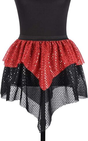 Sequin Running Skirt Layered Belly Dance Skirt Sparkly Tutu Skirt for Women and Girls in Saudi Arabia