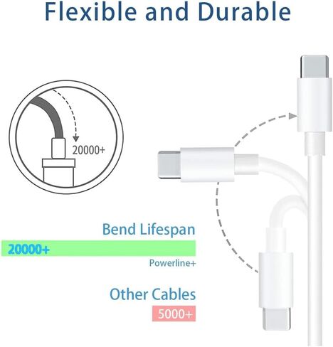 USB C Cable, 4Pack [1FT+3FT+6FT+10FT] USB C to C Cable for iPhone 15 Pro Max Plus, 60W Type C Fast Charging Charger Cord for Samsung S24 23, iPad Pro Air5 Mini, MacBook Air in Saudi Arabia