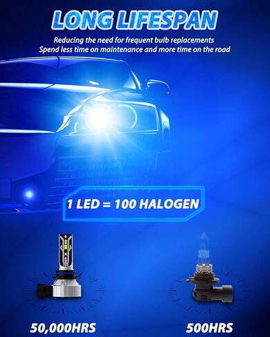 مصابيح إضاءة LED H4 9003 HB2 6500K زينون أبيض 8000 لومن شعاع عالي منخفض IP68 التوصيل والتشغيل اللاسلكي بدون مروحة 2 حزم in Kuwait