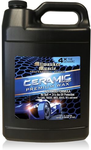 Ceramic Car Wax Gallon (128 Fl Oz) - 4X The Ceramic Coating - Advanced Hydrophobic Wax for Shine and Protection - Detail Car Wax Gallon - Includes Free Empty Spray Bottle in Saudi Arabia