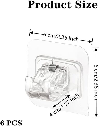 6 قطع بدون حفر قضيب ستارة بين قوسين قضيب ستارة قابل للتعديل حامل قضيب ستارة ذاتي اللصق خطاف قضيب ستارة حامل خطاف ستائر شماعات للحمام والمطبخ والمنزل in Kuwait