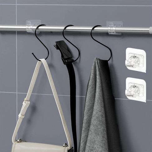 6 قطع بدون حفر قضيب ستارة بين قوسين قضيب ستارة قابل للتعديل حامل قضيب ستارة ذاتي اللصق خطاف قضيب ستارة حامل خطاف ستائر شماعات للحمام والمطبخ والمنزل in Kuwait