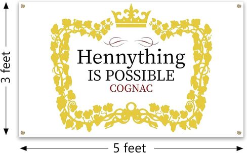 علم Hennything Is Possible تحفيزي مقاس 3 × 5 أقدام مع 4 حلقات نحاسية لتزيين غرفة النوم الجامعية، وغرفة النوم، وغرفة المعيشة، والمكتب (jk12) in Saudi Arabia