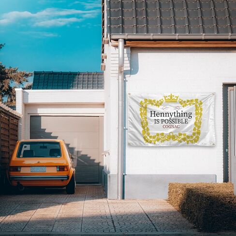 علم Hennything Is Possible تحفيزي مقاس 3 × 5 أقدام مع 4 حلقات نحاسية لتزيين غرفة النوم الجامعية، وغرفة النوم، وغرفة المعيشة، والمكتب (jk12) in Saudi Arabia