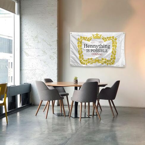 علم Hennything Is Possible تحفيزي مقاس 3 × 5 أقدام مع 4 حلقات نحاسية لتزيين غرفة النوم الجامعية، وغرفة النوم، وغرفة المعيشة، والمكتب (jk12) in Saudi Arabia