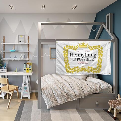 علم Hennything Is Possible تحفيزي مقاس 3 × 5 أقدام مع 4 حلقات نحاسية لتزيين غرفة النوم الجامعية، وغرفة النوم، وغرفة المعيشة، والمكتب (jk12) in Saudi Arabia