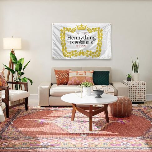 علم Hennything Is Possible تحفيزي مقاس 3 × 5 أقدام مع 4 حلقات نحاسية لتزيين غرفة النوم الجامعية، وغرفة النوم، وغرفة المعيشة، والمكتب (jk12) in Saudi Arabia