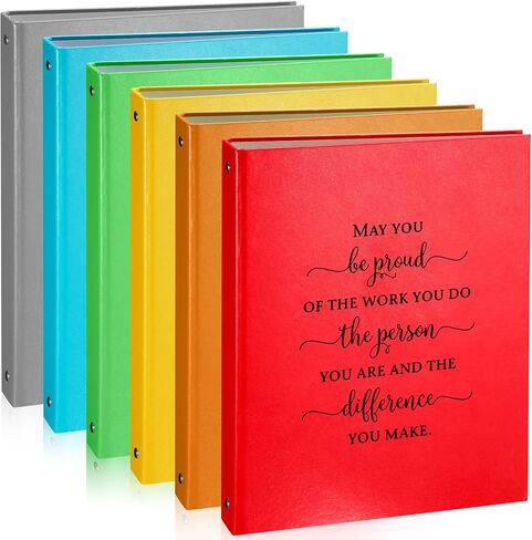 Glenmal 6 Pcs 1 Inch 3 Ring Binders with Inspirational Quotes 1'' Basic Binder Holds 8.5'' x 11'' Paper Versatile Appreciation Gifts for School Office Coworker Employee Teachers in Saudi Arabia