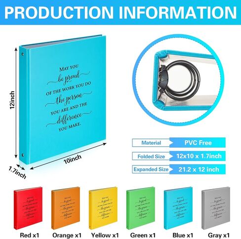 Glenmal 6 Pcs 1 Inch 3 Ring Binders with Inspirational Quotes 1'' Basic Binder Holds 8.5'' x 11'' Paper Versatile Appreciation Gifts for School Office Coworker Employee Teachers in Saudi Arabia