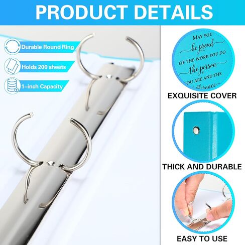 Glenmal 6 Pcs 1 Inch 3 Ring Binders with Inspirational Quotes 1'' Basic Binder Holds 8.5'' x 11'' Paper Versatile Appreciation Gifts for School Office Coworker Employee Teachers in Saudi Arabia