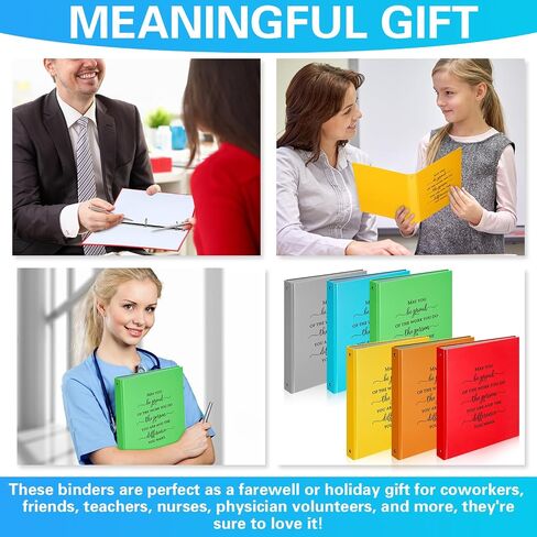 Glenmal 6 Pcs 1 Inch 3 Ring Binders with Inspirational Quotes 1'' Basic Binder Holds 8.5'' x 11'' Paper Versatile Appreciation Gifts for School Office Coworker Employee Teachers in Saudi Arabia