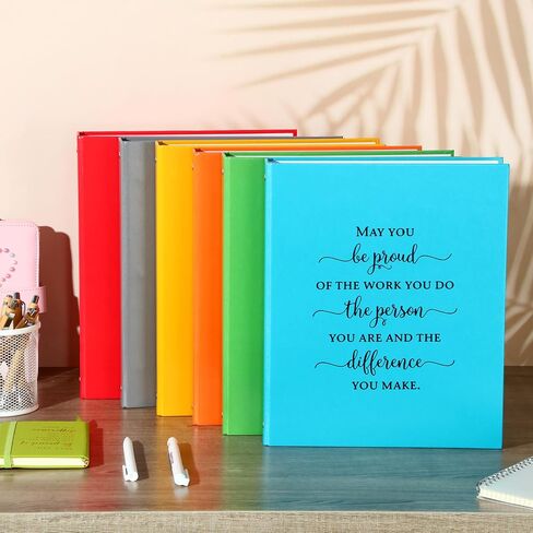 Glenmal 6 Pcs 1 Inch 3 Ring Binders with Inspirational Quotes 1'' Basic Binder Holds 8.5'' x 11'' Paper Versatile Appreciation Gifts for School Office Coworker Employee Teachers in Saudi Arabia