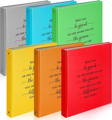 Glenmal 6 Pcs 1 Inch 3 Ring Binders with Inspirational Quotes 1'' Basic Binder Holds 8.5'' x 11'' Paper Versatile Appreciation Gifts for School Office Coworker Employee Teachers in Saudi Arabia