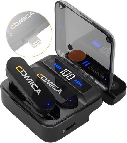 comica Vimo S MI Wireless Lavalier Microphone for iPhone-ipad with Noise Cancelling, Extended 656ft Range, Ideal for Video Recording and Live Streaming in Saudi Arabia
