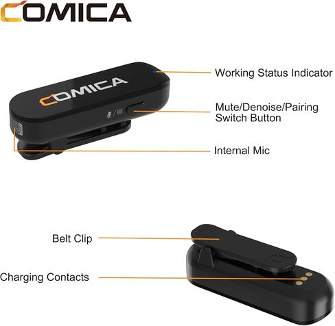 comica Vimo S MI Wireless Lavalier Microphone for iPhone-ipad with Noise Cancelling, Extended 656ft Range, Ideal for Video Recording and Live Streaming in Saudi Arabia