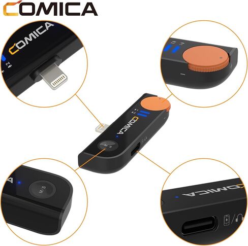 comica Vimo S MI Wireless Lavalier Microphone for iPhone-ipad with Noise Cancelling, Extended 656ft Range, Ideal for Video Recording and Live Streaming in Saudi Arabia