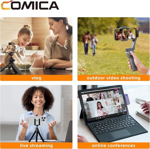 comica Vimo S MI Wireless Lavalier Microphone for iPhone-ipad with Noise Cancelling, Extended 656ft Range, Ideal for Video Recording and Live Streaming in Saudi Arabia
