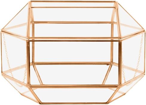 Koyal Wholesale Geometric Glass Wedding Card Box, Rose Gold Wedding Reception Drop Box, Terrarium Glass Planter in Saudi Arabia