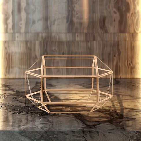 Koyal Wholesale Geometric Glass Wedding Card Box, Rose Gold Wedding Reception Drop Box, Terrarium Glass Planter in Saudi Arabia