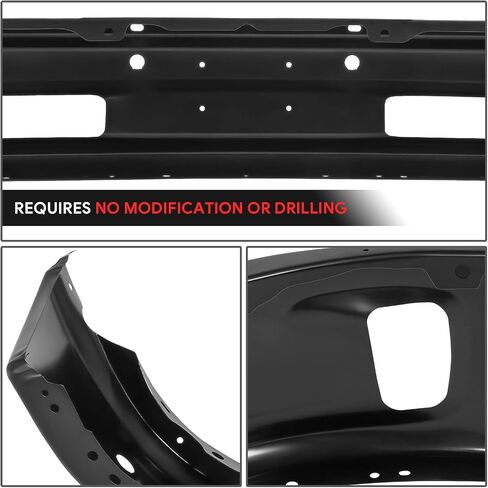 DNA MOTORING Front Bumper Compatible with 14-18 Ram 1500/19-23 Ram 1500 Classic,w/o Parking Sensor Holes,W/Fog Light Cutouts,Black,BUMP-F-RAM13-FB-01-BK in Saudi Arabia