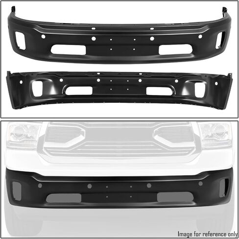 DNA MOTORING Front Bumper Compatible with 14-18 Ram 1500/19-23 Ram 1500 Classic,w/o Parking Sensor Holes,W/Fog Light Cutouts,Black,BUMP-F-RAM13-FB-01-BK in Saudi Arabia