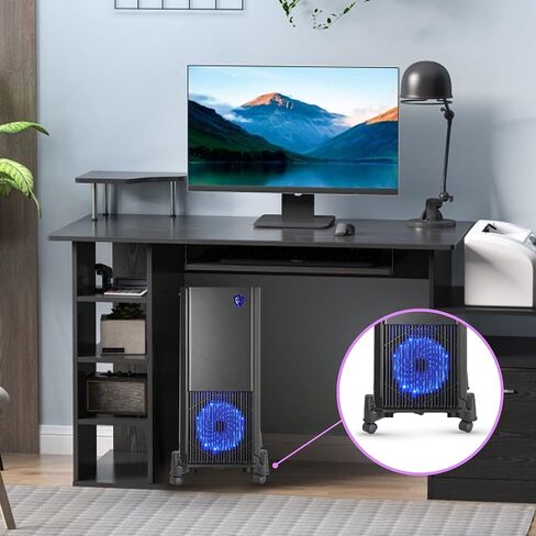 MOZEN Computer Tower Stand, Adjustable PC Stand with 5 Rolling Castor Wheels, Mobile CPU Stand for Under Desk, Adjustable up to 9.8 inches in Saudi Arabia