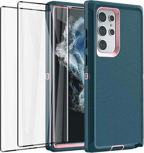 AICase for Galaxy S22 Ultra Case with Screen Protector,Heavy Duty Drop Protection Full Body Rugged Shockproof/Dust Proof Military Protective Tough Durable Phone Cover for Samsung S22 Ultra 6.8“ in Saudi Arabia