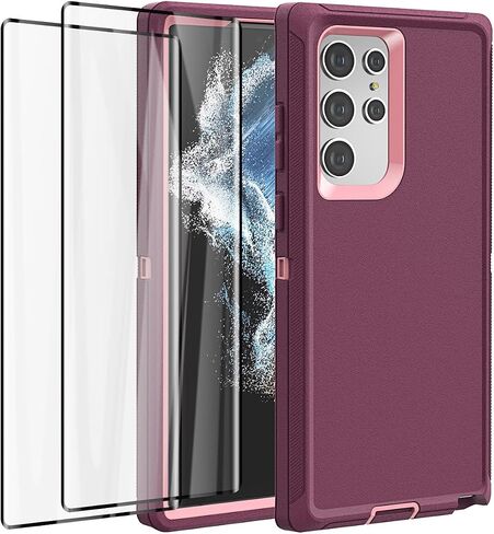 AICase for Galaxy S22 Ultra Case with Screen Protector,Heavy Duty Drop Protection Full Body Rugged Shockproof/Dust Proof Military Protective Tough Durable Phone Cover for Samsung S22 Ultra 6.8“ in Saudi Arabia