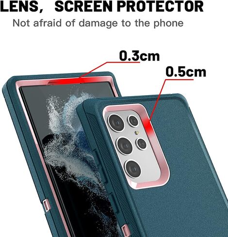 AICase for Galaxy S22 Ultra Case with Screen Protector,Heavy Duty Drop Protection Full Body Rugged Shockproof/Dust Proof Military Protective Tough Durable Phone Cover for Samsung S22 Ultra 6.8“ in Saudi Arabia