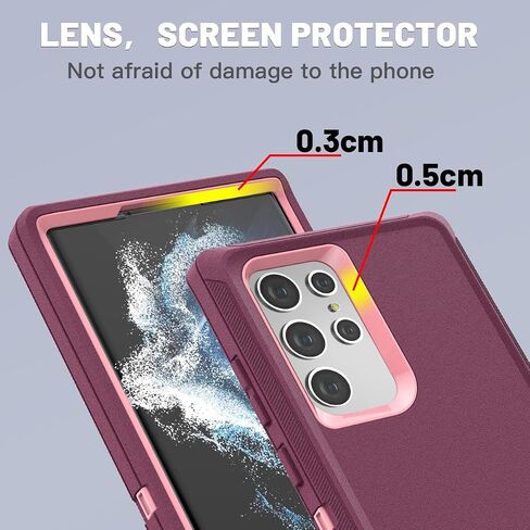 AICase for Galaxy S22 Ultra Case with Screen Protector,Heavy Duty Drop Protection Full Body Rugged Shockproof/Dust Proof Military Protective Tough Durable Phone Cover for Samsung S22 Ultra 6.8“ in Saudi Arabia