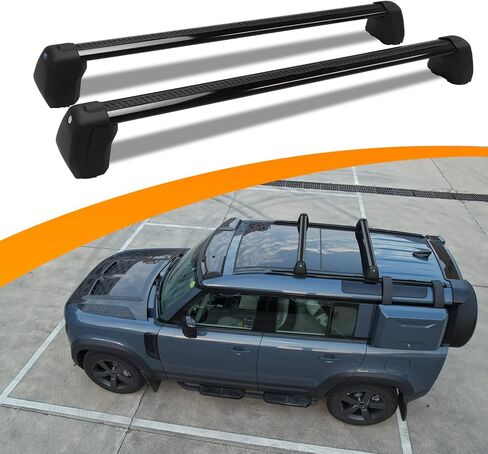 Snailfly Crossbar مناسب لـ 2020-2024 Land Rover Defender 110 130 Max 207lbs الحمولة سقف الرف عبر القضبان حامل البضائع الثقيلة مع أقفال مضادة للسرقة (للقضبان الجانبية للمصنع) in Saudi Arabia