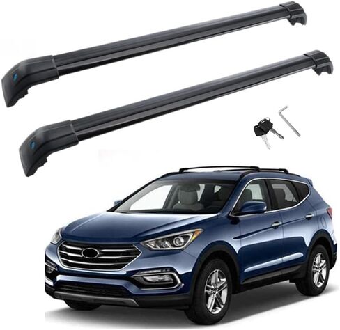 MotorFansClub Roof Rack Cross Bars Fit for Hyundai Santa Fe 2013 2014 2015 2016 2017 2018 Cross Bars Cargo Baggage Top Rail Luggage Bike Load Rack (2 PCS) in Saudi Arabia