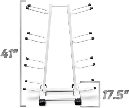 Crown Sporting Goods Medicine Ball Storage Rack: Double Sided 4-Tier Exercise Ball Storage Tree Stand for 8 Weighted Balls in Saudi Arabia