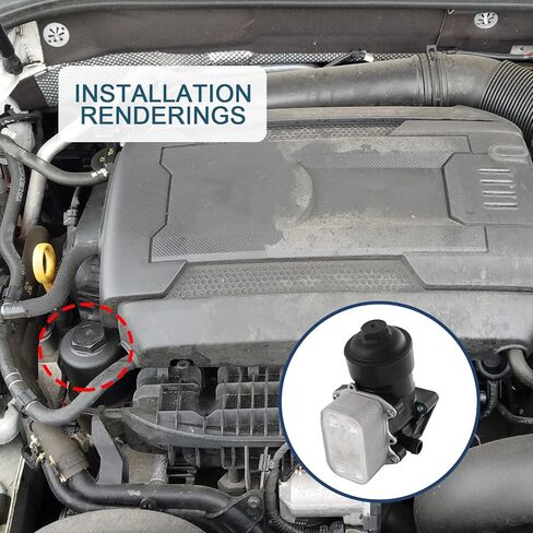 غطاء فلتر الزيت متوافق مع 2012-2014 VW Amarok Passat 2.0L A3 Q3 2.0L مجموعة فلتر مبرد زيت المحرك تحل محل #03L115389H 03L-115-389-H 03L115389B 03L115389G 03L115389C in Saudi Arabia