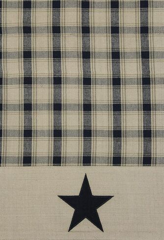 الديكورات المنزلية البدائية ستارة لانكستر مبطنة بالنجوم مع حدود نجمة 72 × 15.5، أسود، 72 بوصة × 15.5 بوصة in Kuwait