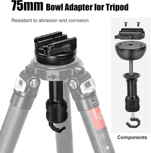 SUNWAYFOTO TA-75LDC 75mm Half Ball Bowl Adapter with Arca Swiss Clamp for Heavy Duty Tripod in Saudi Arabia