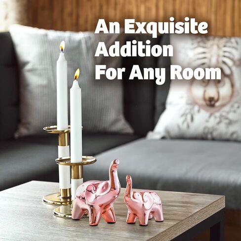 Elephant Decor,Modern Elephant Figurine, A Pair of Ceramic Elephant Statue for Living Room,Office,Bookshelf (Silver) in Saudi Arabia