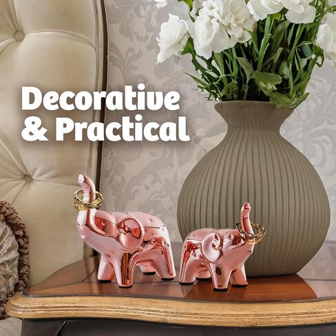 Elephant Decor,Modern Elephant Figurine, A Pair of Ceramic Elephant Statue for Living Room,Office,Bookshelf (Silver) in Saudi Arabia