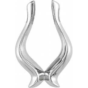 Semi-Polished 14k White Gold Pendant Enhancer Fine Jewelry for Women Gifts for Her (25x16.5mm, Mounting Only, Not All Stones Included) in Saudi Arabia